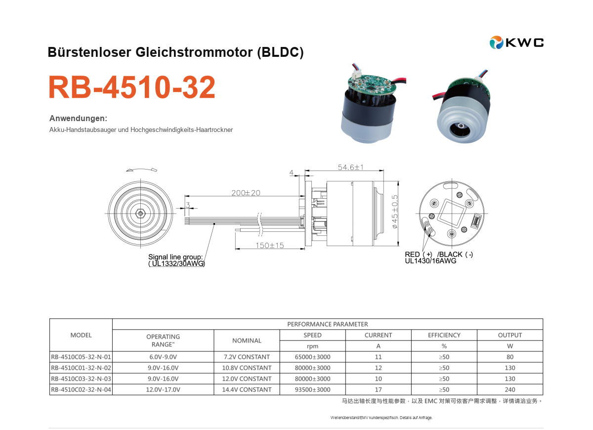 RB-4510-32: Maßzeichnung und technische Spezifikation