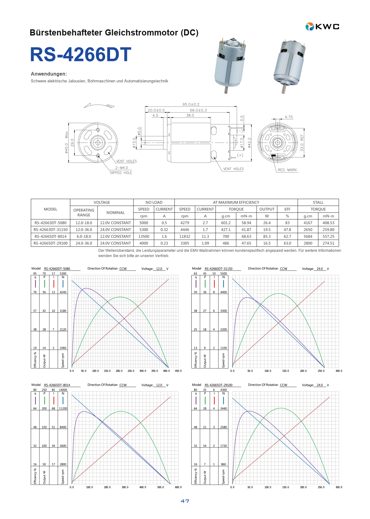 RS-4266DT: Maßzeichnung und technische Spezifikation